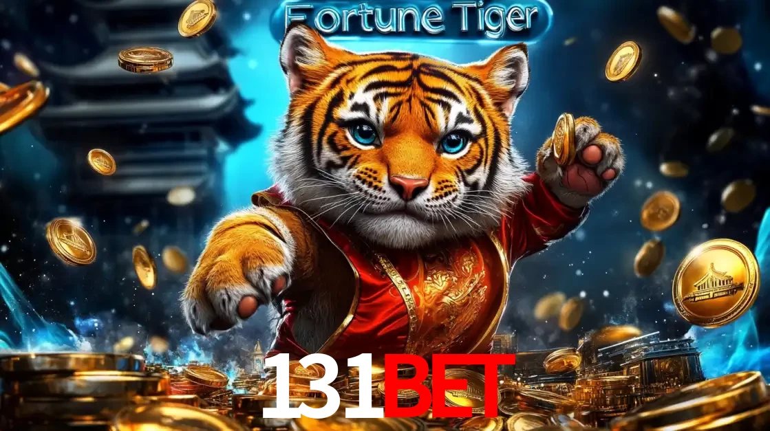 Imagem promocional do jogo de slot Fortune Tiger, com um tigre majestoso em traje tradicional cercado por uma fortuna em moedas de ouro, disponível agora no cassino 131bet.